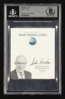John Wooden Signed Business Card (BAS) at PristineAuction.com