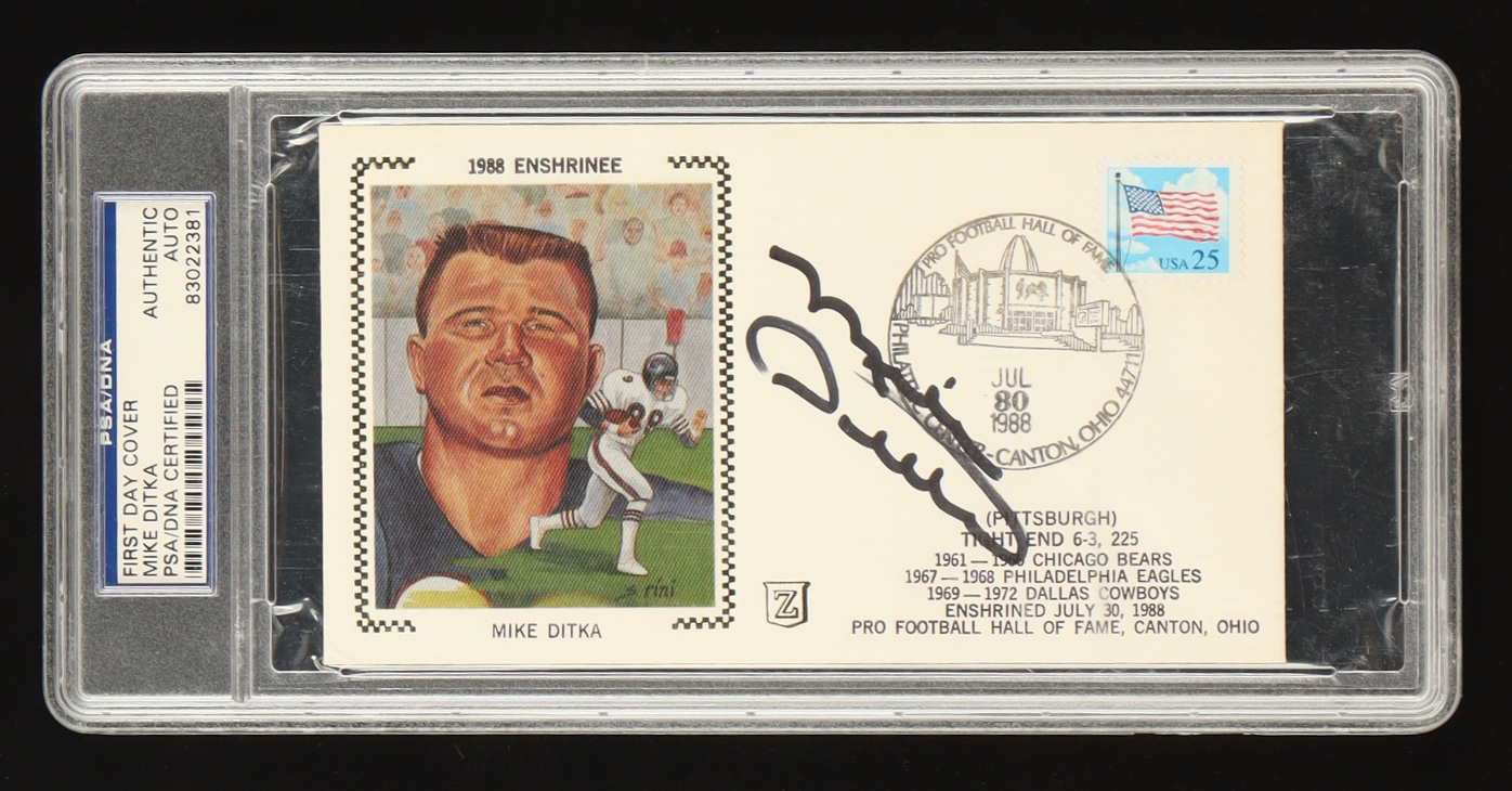 Mike Ditka Signed "1988 Enshrinee" 1988 FDC Envelope (PSA) at PristineAuction.com Mike Ditka Signed "1988 Enshrinee" 1988 FDC Envelope (PSA) at PristineAuction.com