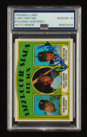 Carlton Fisk Signed 1972 Topps #79 Rookie Stars / Mike Garman / Cecil Cooper RC / Carlton Fisk RC (PSA | Auto 10) at PristineAuction.com