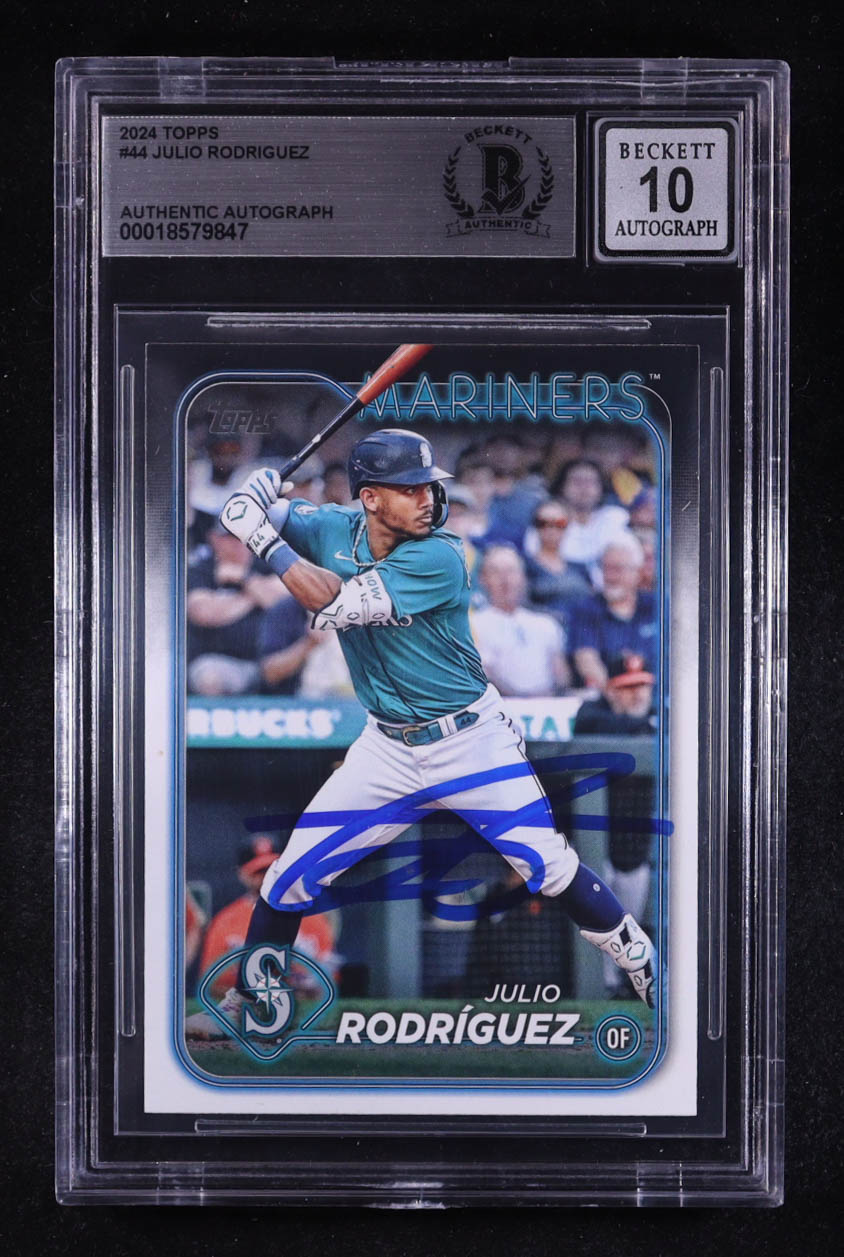 Julio Rodriguez Signed 2024 Topps #44 (BGS | Auto 10) at PristineAuction.com Julio Rodriguez Signed 2024 Topps #44 (BGS | Auto 10) at PristineAuction.com