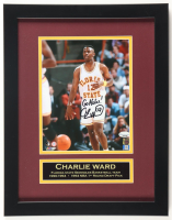Charlie Ward Signed Florida State Seminoles Custom Framed Photo Display Inscribed "Go Noles!" (SportsCollectibles)) at PristineAuction.com
