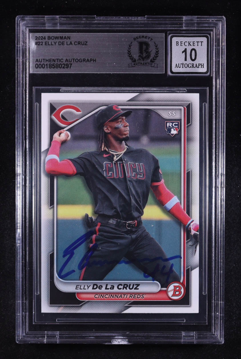 Elly De La Cruz Signed 2024 Bowman #22 RC (BGS | Auto 10) at PristineAuction.com Elly De La Cruz Signed 2024 Bowman #22 RC (BGS | Auto 10) at PristineAuction.com