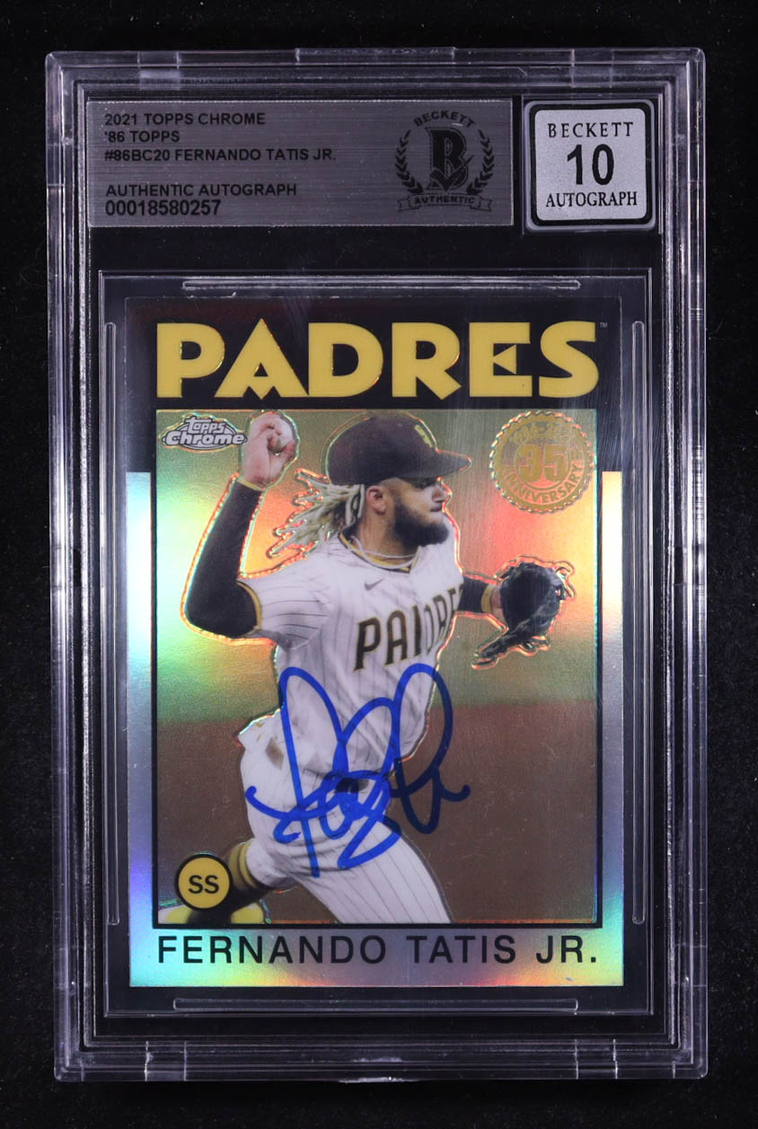 Fernando Tatis Jr. Signed 2021 Topps Chrome '86 Topps #86BC20 (BGS | Auto 10) at PristineAuction.com Fernando Tatis Jr. Signed 2021 Topps Chrome '86 Topps #86BC20 (BGS | Auto 10) at PristineAuction.com