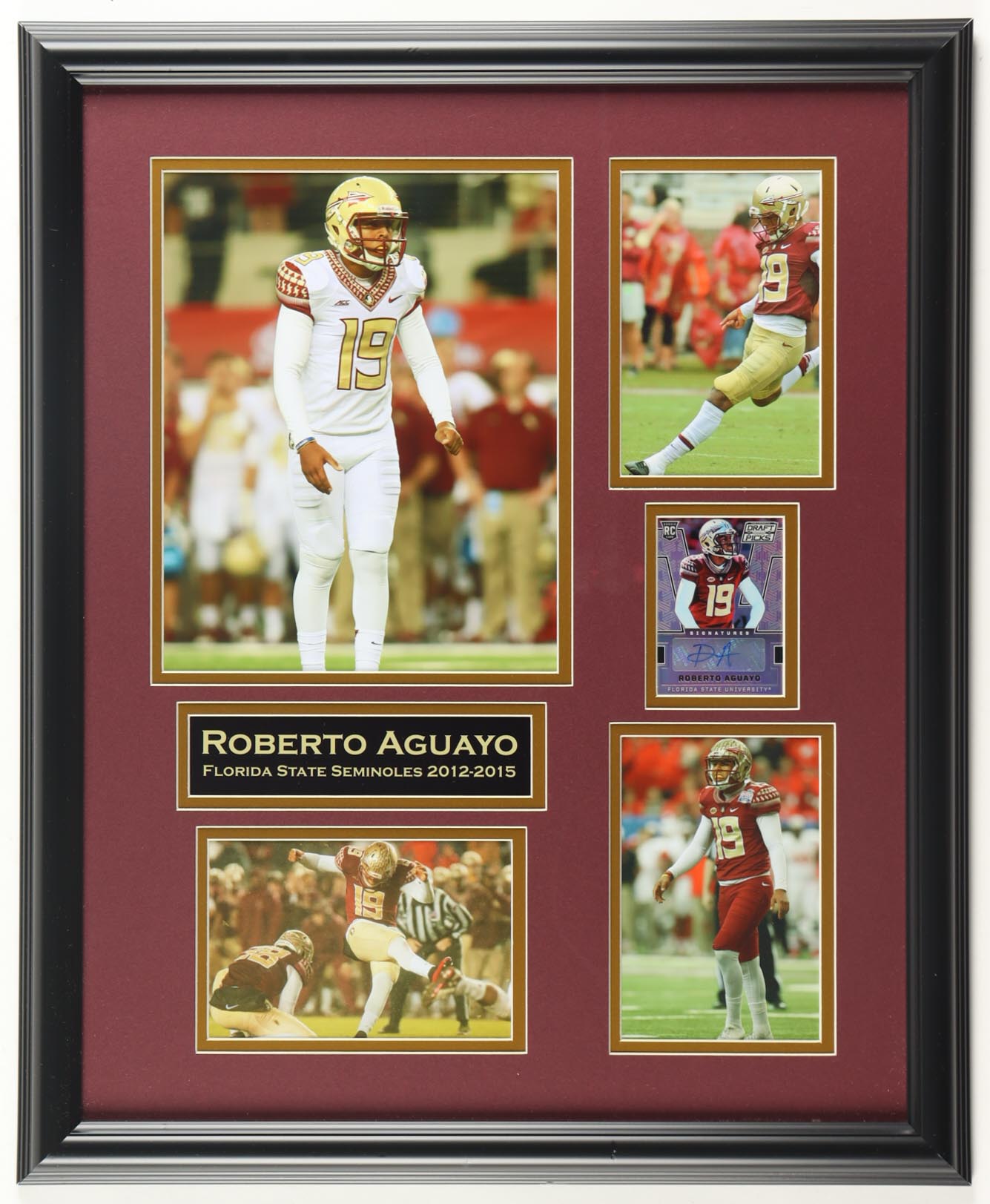 Roberto Aguayo Florida State Seminoles Custom Framed Trading Card Display at PristineAuction.com Roberto Aguayo Florida State Seminoles Custom Framed Trading Card Display at PristineAuction.com