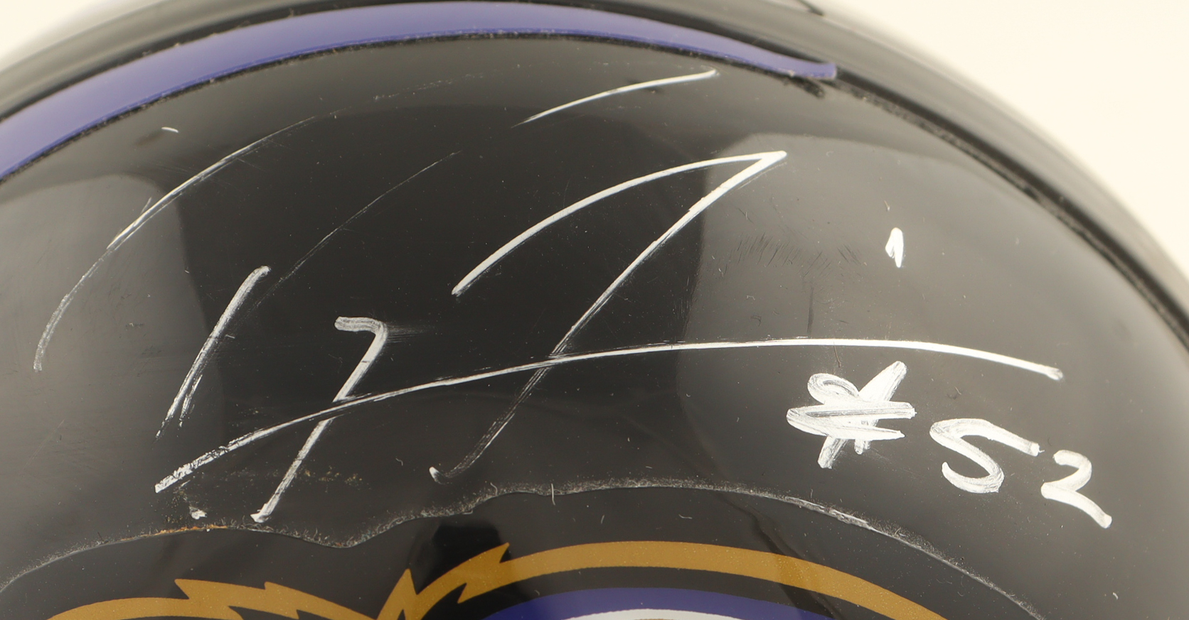 Ray Lewis Signed Ravens Mini Helmet (Beckett) at PristineAuction.com Ray Lewis Signed Ravens Mini Helmet (Beckett) at PristineAuction.com