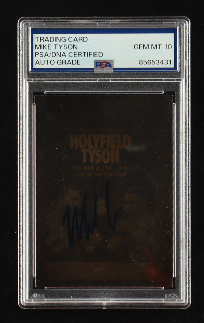 Mike Tyson Signed 1992 Kayo Gold Hologram #10 (PSA | Auto 10) at PristineAuction.com Mike Tyson Signed 1992 Kayo Gold Hologram #10 (PSA | Auto 10) at PristineAuction.com