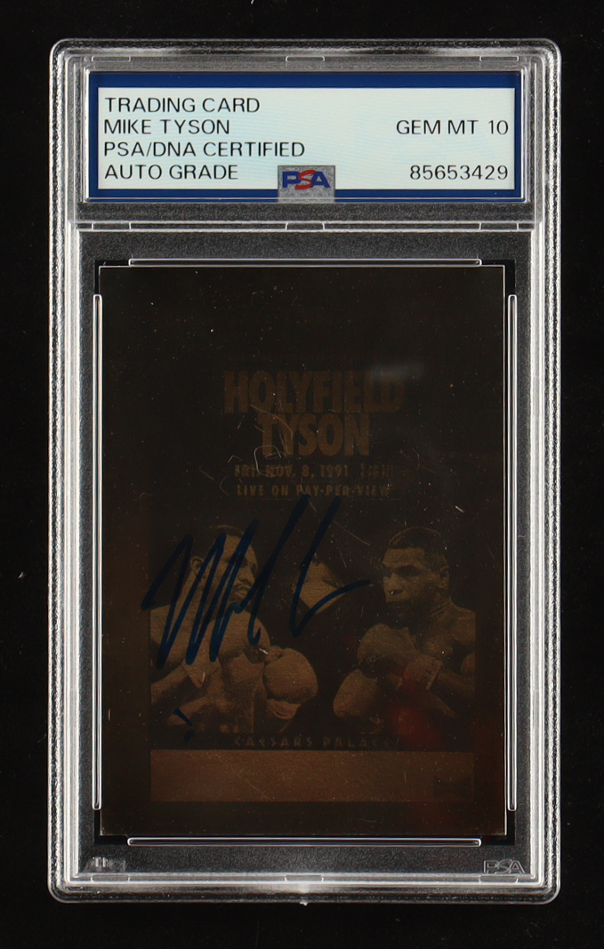 Mike Tyson Signed 1992 Kayo Gold Hologram #10 (PSA | Auto 10) at PristineAuction.com Mike Tyson Signed 1992 Kayo Gold Hologram #10 (PSA | Auto 10) at PristineAuction.com