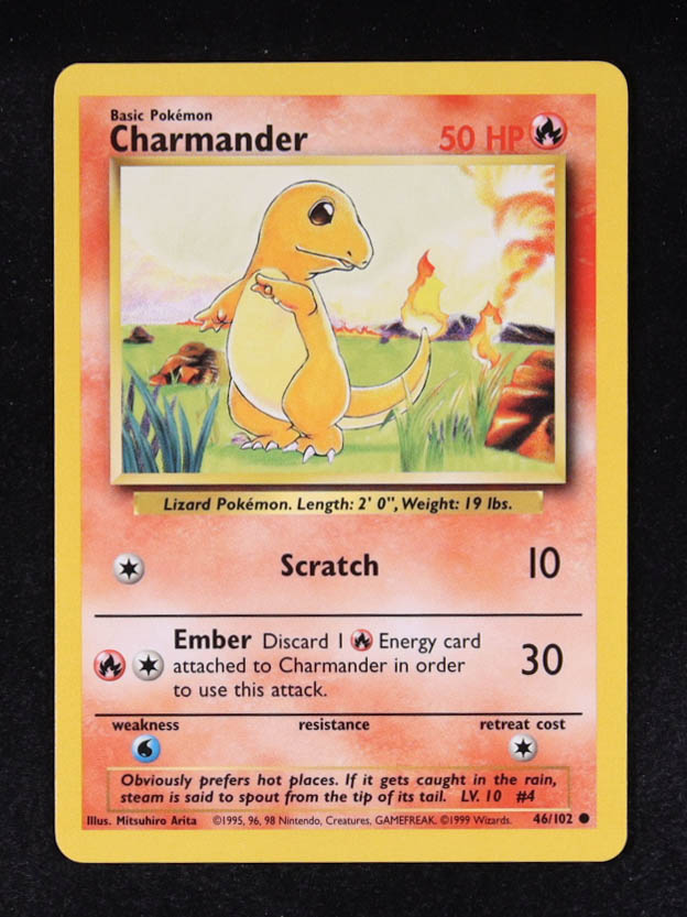 Charmander 1999 Pokemon Base Set #46 at PristineAuction.com Charmander 1999 Pokemon Base Set #46 at PristineAuction.com