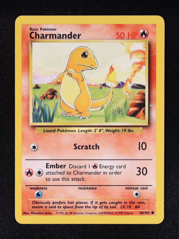 Charmander 1999 Pokemon Base Set #46 at PristineAuction.com Charmander 1999 Pokemon Base Set #46 at PristineAuction.com