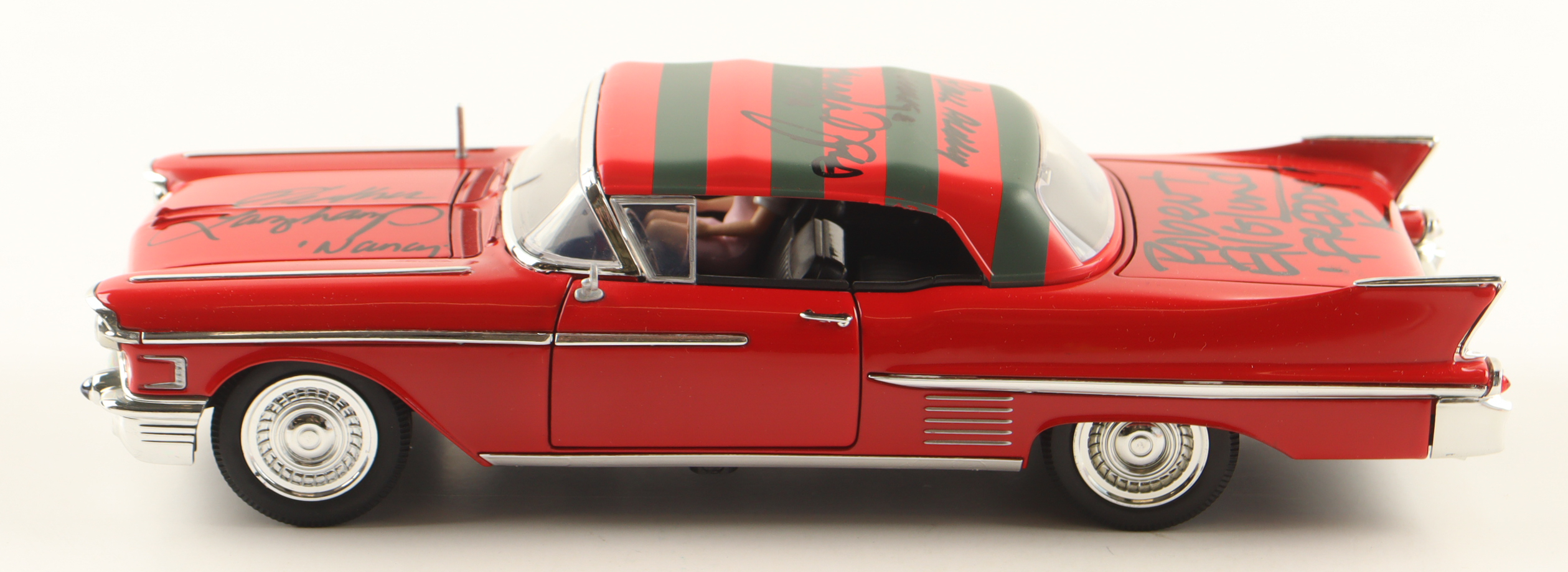 "A Nightmare on Elm Street" Freddy Krueger 1958 Cadillac Series 62 Signed & Inscribed By (4) with Robert Englund, Heather Langenkamp, Amanda Wyss & Ronnee Blakley (CA) at PristineAuction.com "A Nightmare on Elm Street" Freddy Krueger 1958 Cadillac Series 62 Signed & Inscribed By (4) with Robert Englund, Heather Langenkamp, Amanda Wyss & Ronnee Blakley (CA) at PristineAuction.com