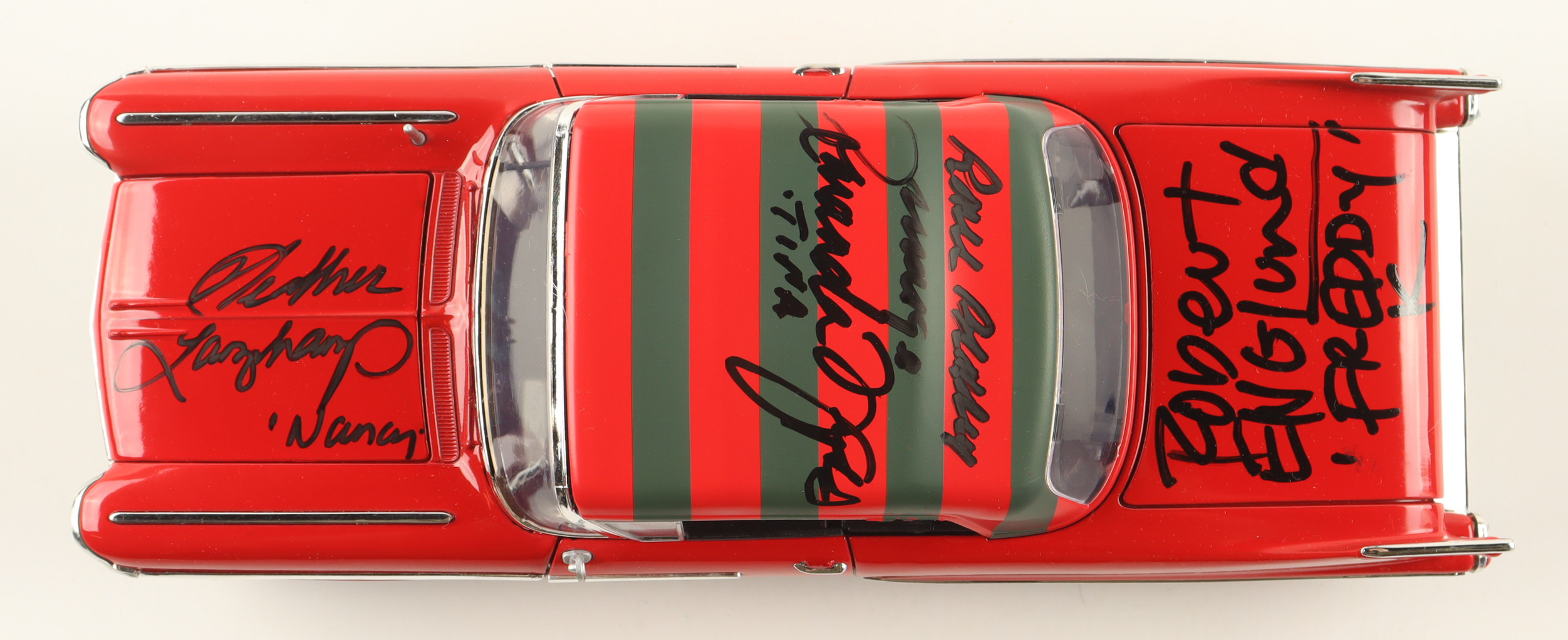 "A Nightmare on Elm Street" Freddy Krueger 1958 Cadillac Series 62 Signed & Inscribed By (4) with Robert Englund, Heather Langenkamp, Amanda Wyss & Ronnee Blakley (CA) at PristineAuction.com "A Nightmare on Elm Street" Freddy Krueger 1958 Cadillac Series 62 Signed & Inscribed By (4) with Robert Englund, Heather Langenkamp, Amanda Wyss & Ronnee Blakley (CA) at PristineAuction.com