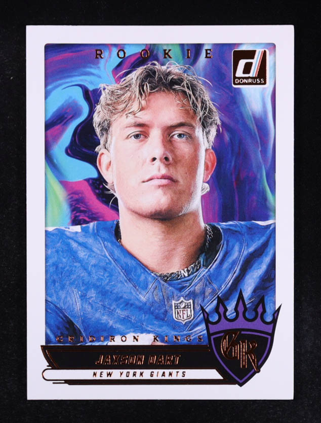 Jaxson Dart 2025 Panini Donruss Gridiron Kings #RGK-JDT RC at PristineAuction.com Jaxson Dart 2025 Panini Donruss Gridiron Kings #RGK-JDT RC at PristineAuction.com