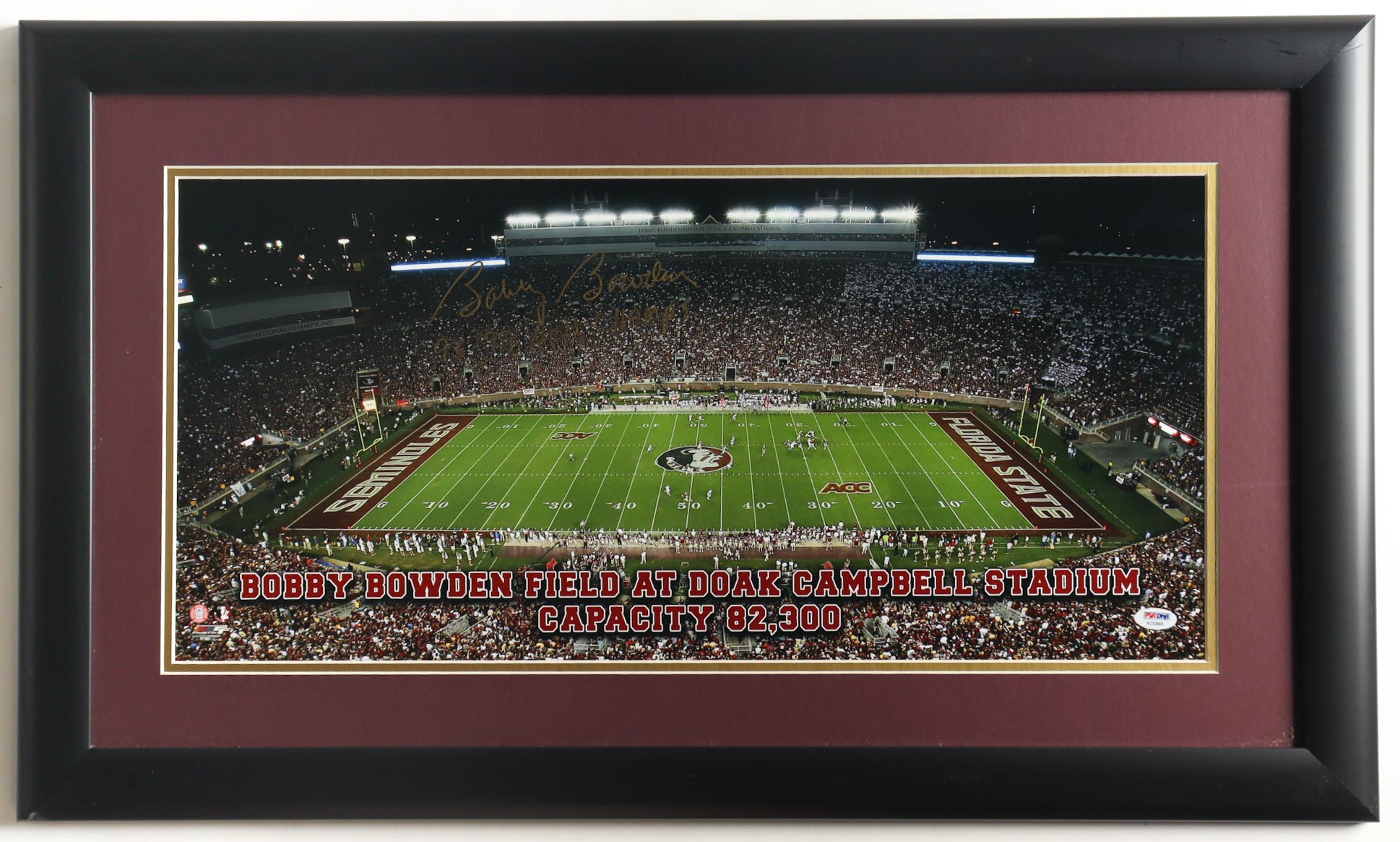 Bobby Bowden Signed Florida State Seminoles Custom Framed Photo Inscribed "93-99 Nat'l Champs" (PSA) at PristineAuction.com Bobby Bowden Signed Florida State Seminoles Custom Framed Photo Inscribed "93-99 Nat'l Champs" (PSA) at PristineAuction.com