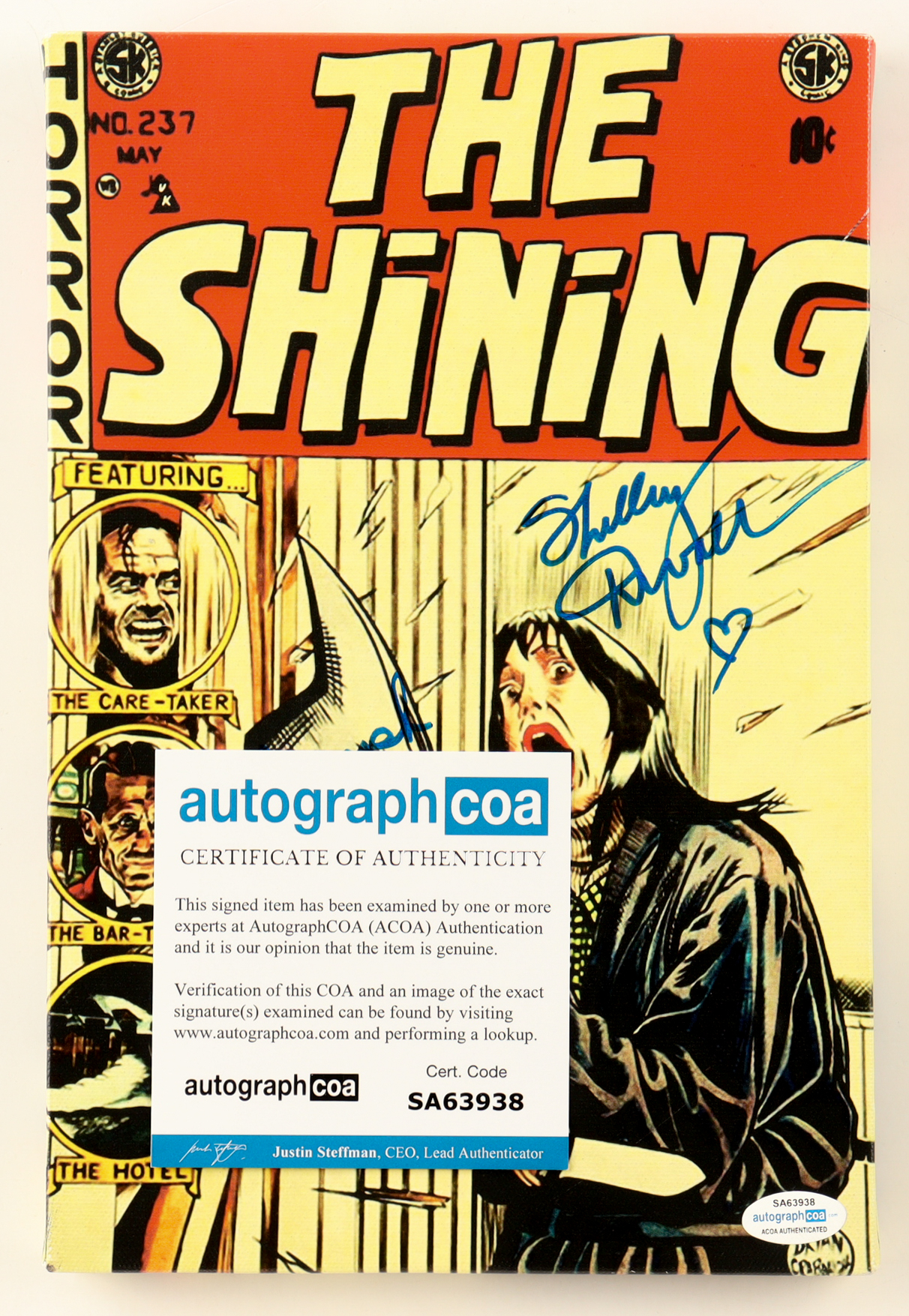 Joe Turkel & Shelley Duvall Signed "The Shining" 8x12 Photo Canvas (ACOA) at PristineAuction.com Joe Turkel & Shelley Duvall Signed "The Shining" 8x12 Photo Canvas (ACOA) at PristineAuction.com
