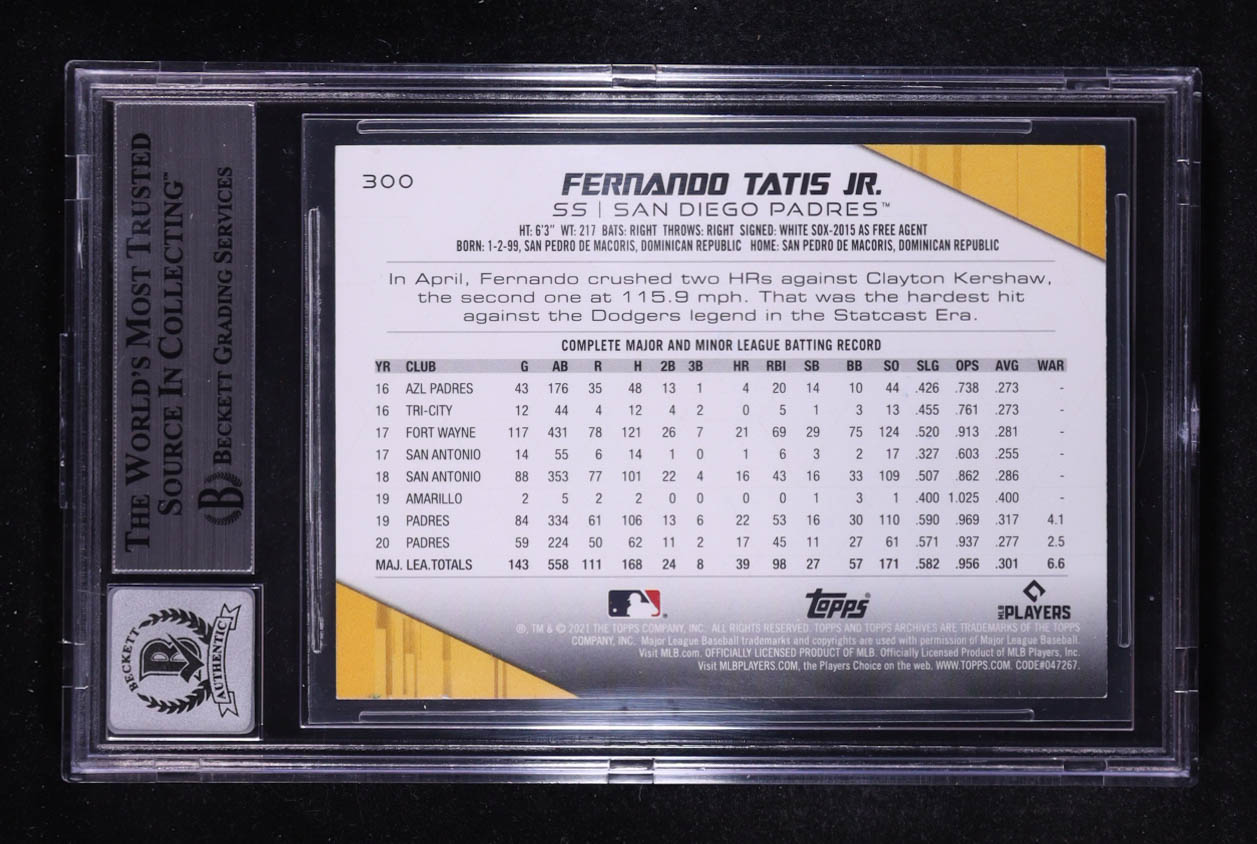 Fernando Tatis Jr. Signed 2021 Topps Archives #300 (BGS | Auto 10) at PristineAuction.com Fernando Tatis Jr. Signed 2021 Topps Archives #300 (BGS | Auto 10) at PristineAuction.com