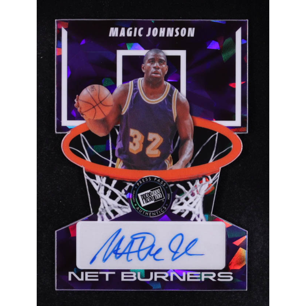 Magic Johnson 2024 Leaf Press Pass Net Burners Auto #NB-MJ1 #2/7 at PristineAuction.com