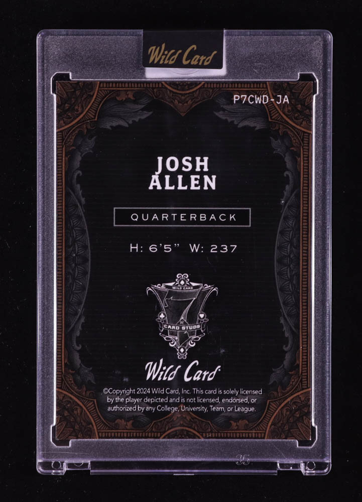 Josh Allen 2024 Wild Card 7 Card Studs Prismatic Black #P7CWDJA #1/1 at PristineAuction.com Josh Allen 2024 Wild Card 7 Card Studs Prismatic Black #P7CWDJA #1/1 at PristineAuction.com