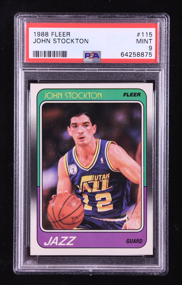 John Stockton 1988-89 Fleer #115 RC (PSA 9) at PristineAuction.com John Stockton 1988-89 Fleer #115 RC (PSA 9) at PristineAuction.com