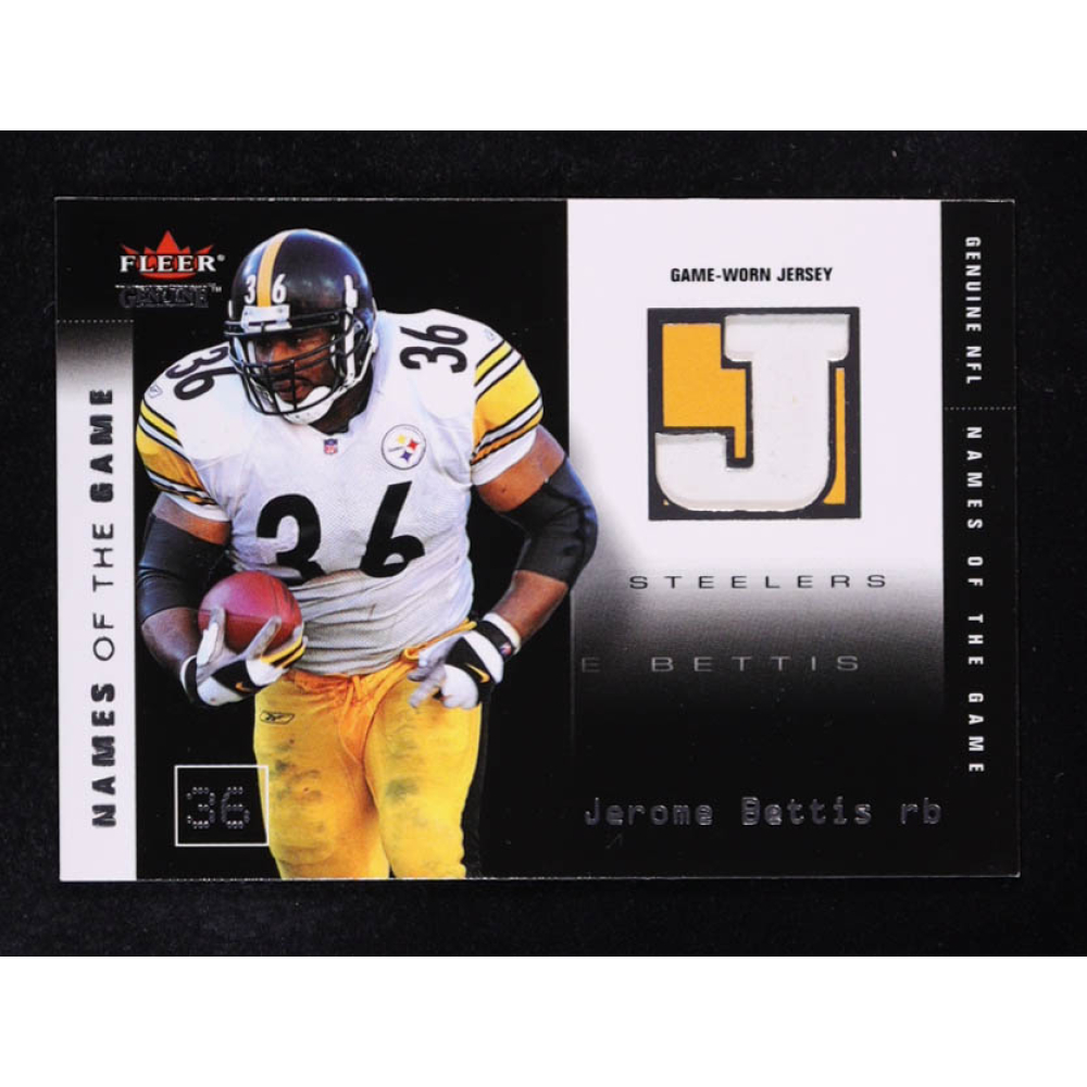Jerome Bettis 2002 Fleer Names Of The Game Swatch MEM #JB-NG #239/500 at PristineAuction.com
