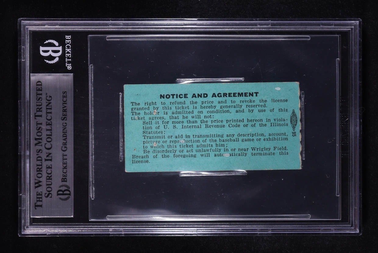 Ron Santo Signed 1960 Cubs Game Rain Check Ticket (BGS) at PristineAuction.com Ron Santo Signed 1960 Cubs Game Rain Check Ticket (BGS) at PristineAuction.com