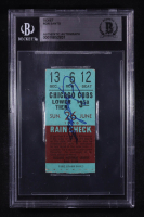 Ron Santo Signed 1956 Cubs Game Rain Check Ticket (BGS) at PristineAuction.com