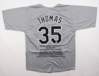 Frank Thomas Signed Career Stat Highlight Jersey (JSA) at PristineAuction.com