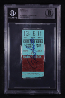 Ron Santo Signed 1967 Cubs Game Rain Check Ticket (BGS) at PristineAuction.com