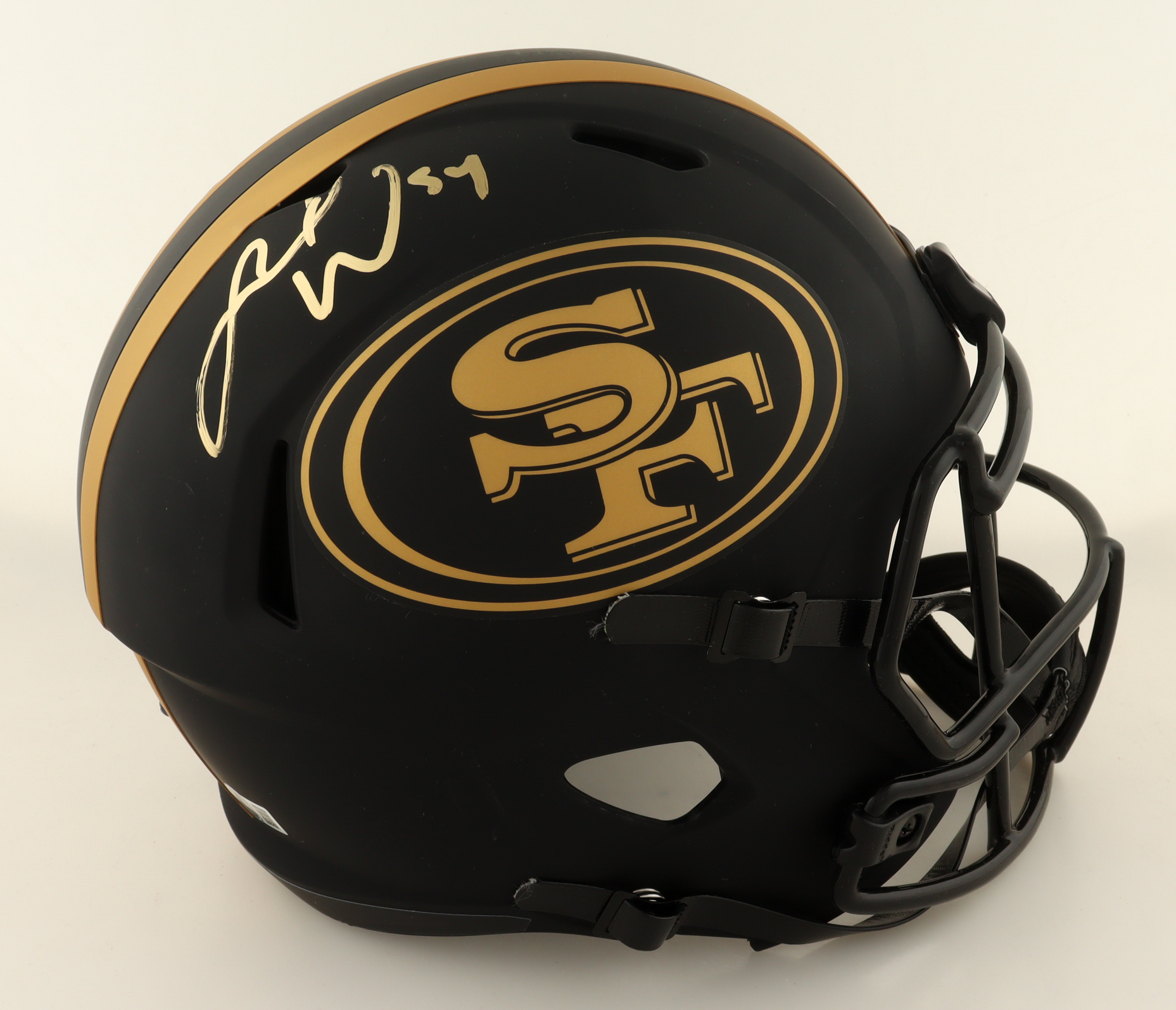 Fred Warner Signed 49ers Full-Size Eclipse Alternate Speed Helmet (Beckett) at PristineAuction.com Fred Warner Signed 49ers Full-Size Eclipse Alternate Speed Helmet (Beckett) at PristineAuction.com