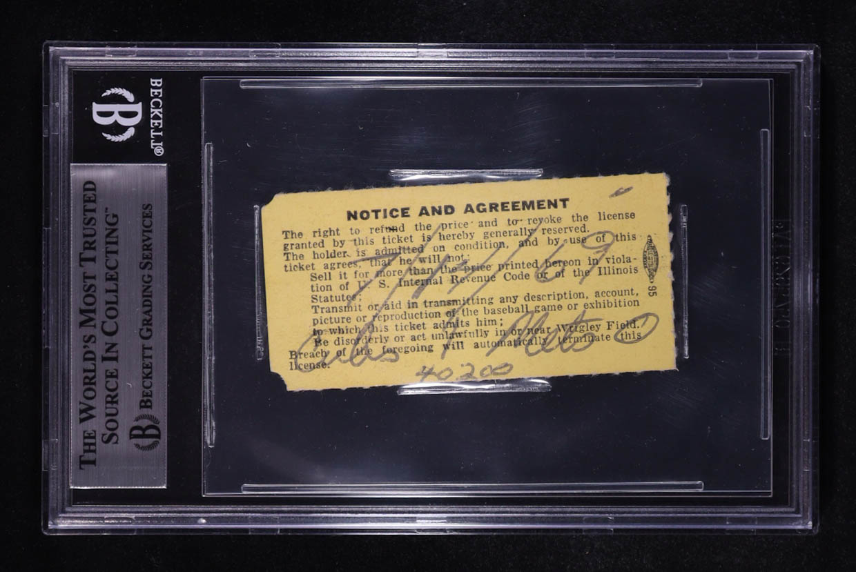 Ron Santo Signed 1969 Cubs Game Rain Check Ticket (BGS) at PristineAuction.com Ron Santo Signed 1969 Cubs Game Rain Check Ticket (BGS) at PristineAuction.com
