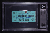 Ron Santo Signed Cubs Wrigley Field Game Rain Check Ticket (BGS) at PristineAuction.com