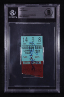 Ron Santo Signed Cubs 1967 Game Rain Check Ticket (BGS) at PristineAuction.com