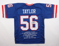 Lawrence Taylor Signed Career Highlight Stat Jersey (Beckett) at PristineAuction.com