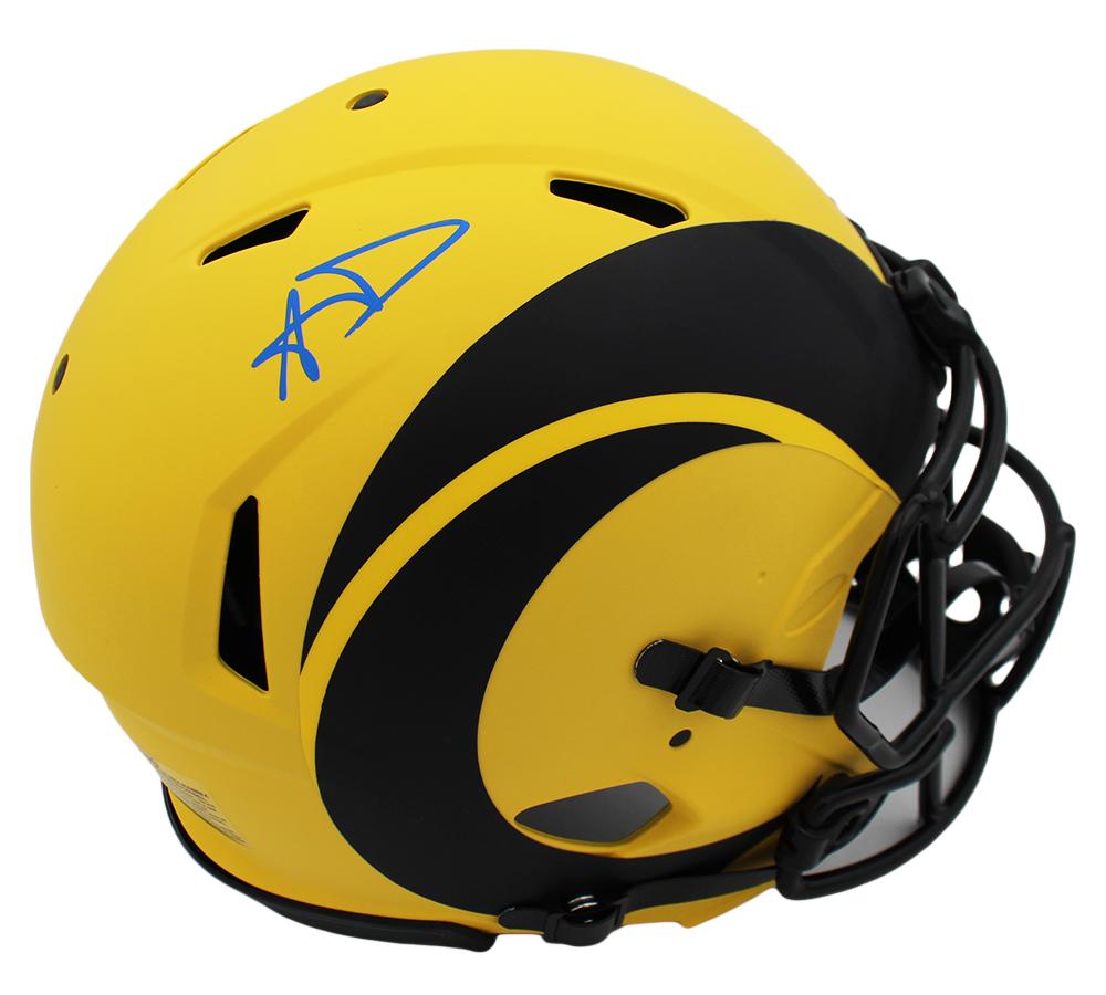 Aaron Donald Signed Rams Full-Size Authentic On-Field Rave Alternate Speed Helmet (Beckett) at PristineAuction.com Aaron Donald Signed Rams Full-Size Authentic On-Field Rave Alternate Speed Helmet (Beckett) at PristineAuction.com