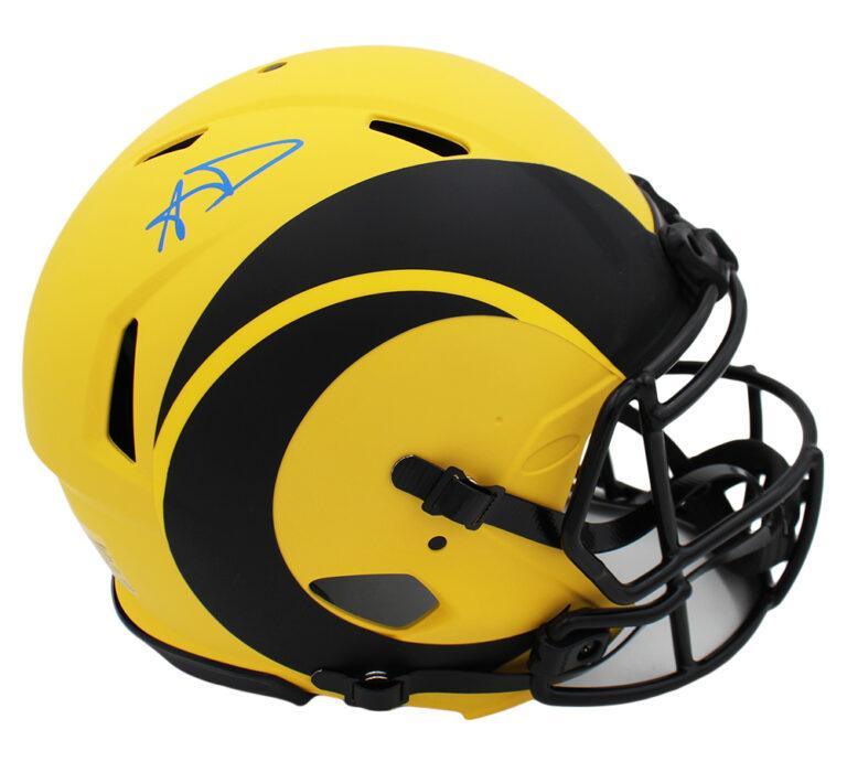 Aaron Donald Signed Rams Full-Size Authentic On-Field Rave Alternate Speed Helmet (Beckett) at PristineAuction.com Aaron Donald Signed Rams Full-Size Authentic On-Field Rave Alternate Speed Helmet (Beckett) at PristineAuction.com