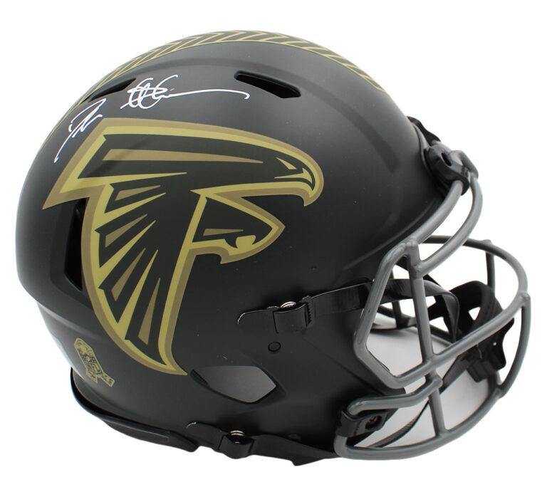 Deion Sanders Signed Falcons Full-Size Authentic On-Field Salute to Service Alternate Speed Helmet (Beckett) at PristineAuction.com Deion Sanders Signed Falcons Full-Size Authentic On-Field Salute to Service Alternate Speed Helmet (Beckett) at PristineAuction.com