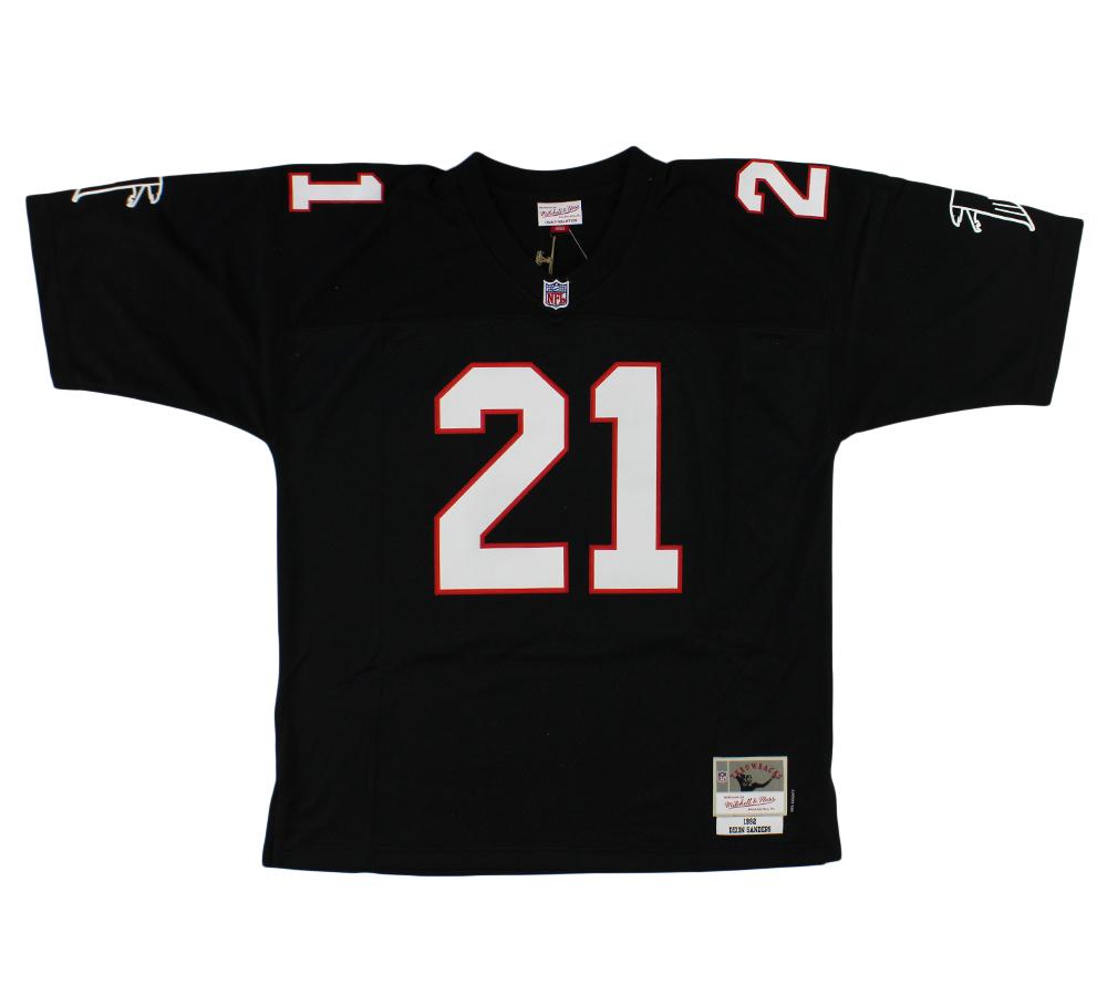 Deion Sanders Signed Falcons Mitchell & Ness Authentic Jersey (Beckett) at PristineAuction.com Deion Sanders Signed Falcons Mitchell & Ness Authentic Jersey (Beckett) at PristineAuction.com