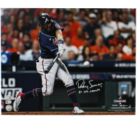 Dansby Swanson Signed Braves 16x20 Photo Inscribed "21 WS Champs" (Fanatics) at PristineAuction.com