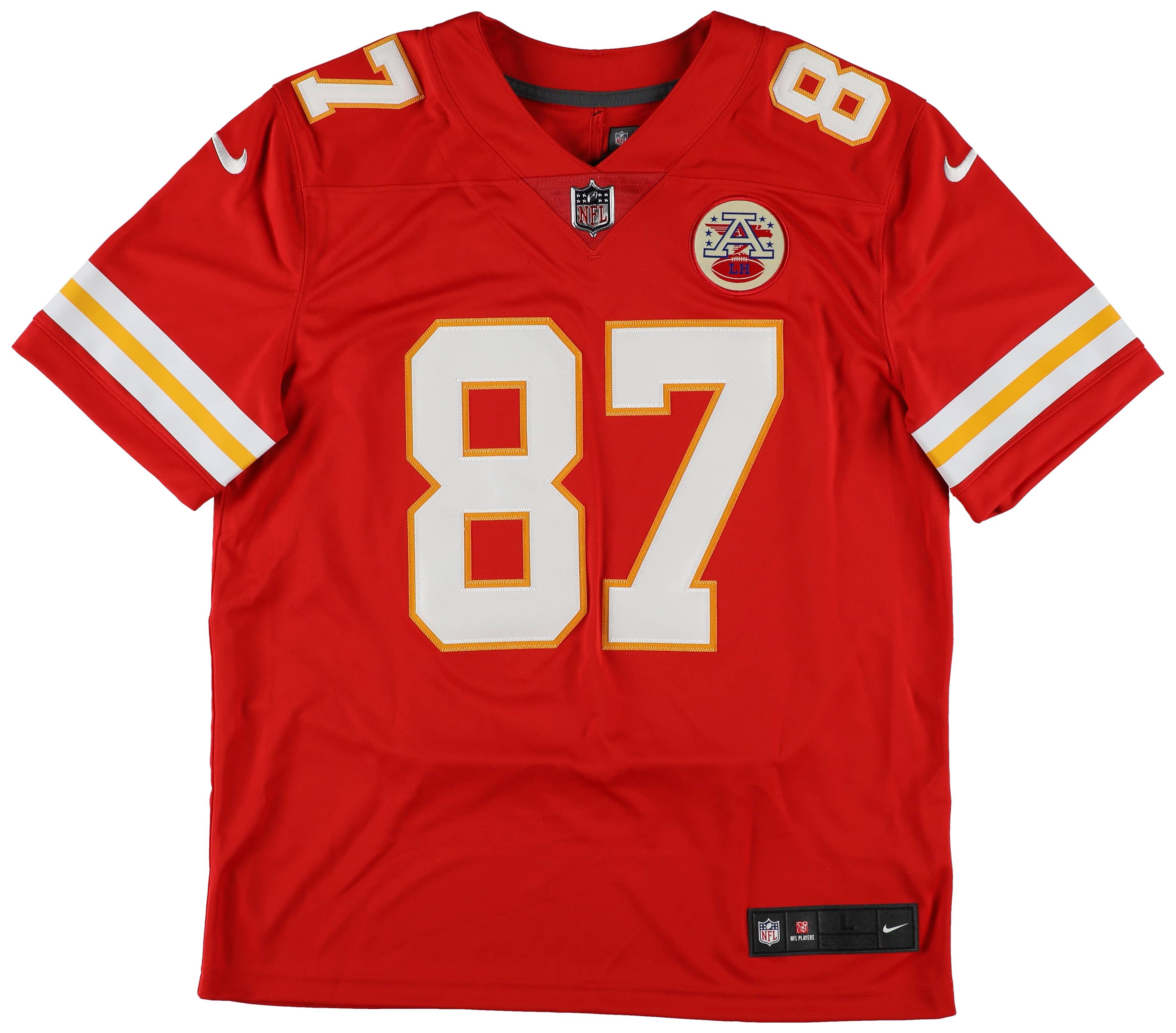 Travis Kelce Signed Chiefs Nike Jersey (Fanatics) at PristineAuction.com Travis Kelce Signed Chiefs Nike Jersey (Fanatics) at PristineAuction.com