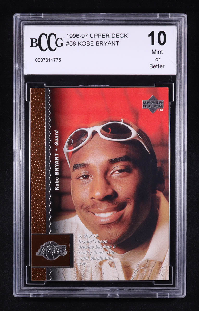 Kobe Bryant 1996-97 Upper Deck #58 RC (BCCG 10) at PristineAuction.com Kobe Bryant 1996-97 Upper Deck #58 RC (BCCG 10) at PristineAuction.com