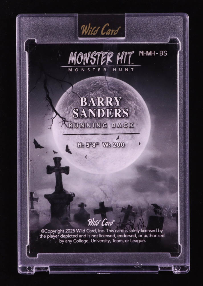 Barry Sanders 2025 Wild Card Monster Hit Monster Hunt Witch Orange Donut Circles #MHWHBS #1/1 at PristineAuction.com Barry Sanders 2025 Wild Card Monster Hit Monster Hunt Witch Orange Donut Circles #MHWHBS #1/1 at PristineAuction.com