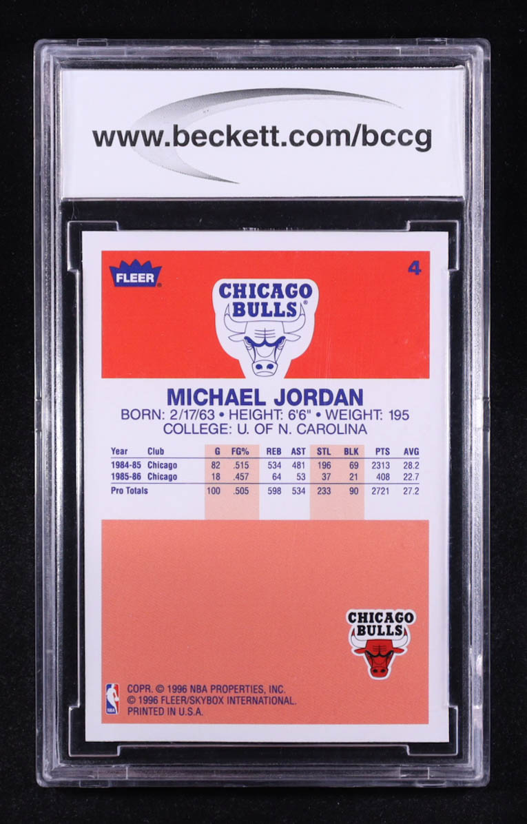 Michael Jordan 1996-97 Fleer Decade of Excellence #4 (BCCG 10) at PristineAuction.com Michael Jordan 1996-97 Fleer Decade of Excellence #4 (BCCG 10) at PristineAuction.com