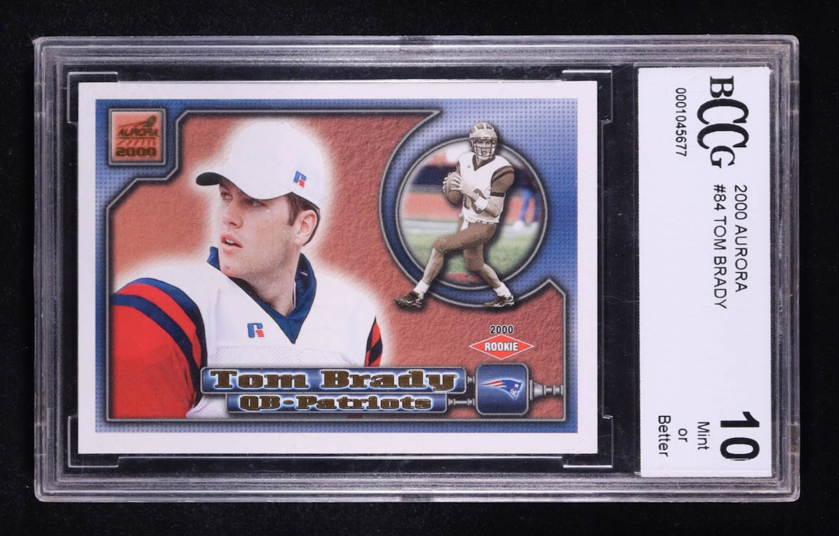 Tom Brady 2000 Aurora #84 RC (BCCG 10) at PristineAuction.com Tom Brady 2000 Aurora #84 RC (BCCG 10) at PristineAuction.com