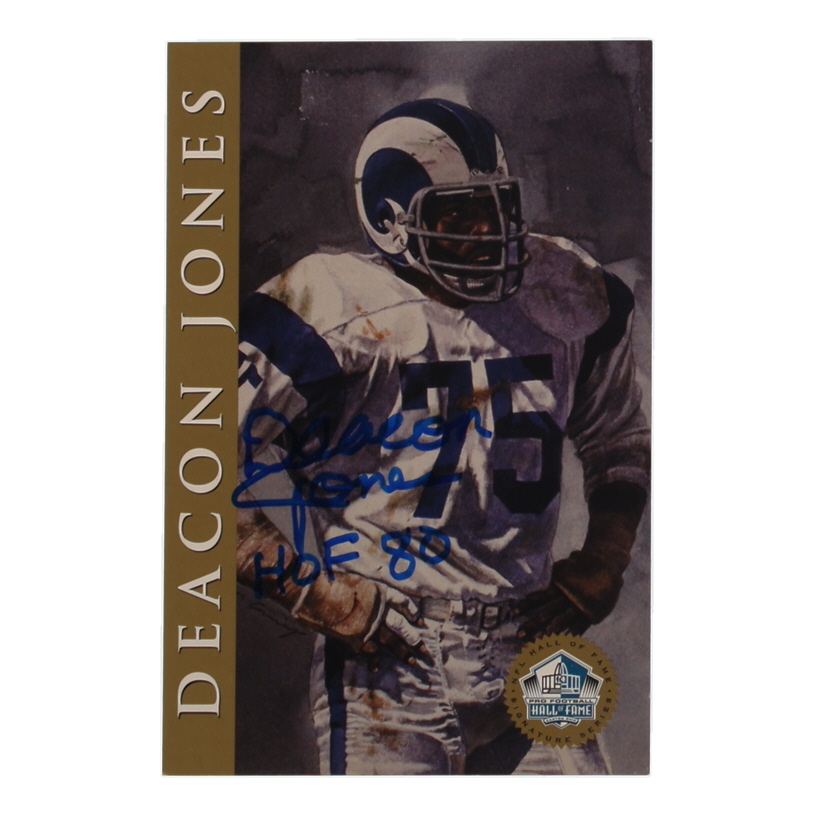 Deacon Jones Signed Hall of Fame Signature Series Card Inscribed "HOF 80" (Beckett) at PristineAuction.com Deacon Jones Signed Hall of Fame Signature Series Card Inscribed "HOF 80" (Beckett) at PristineAuction.com