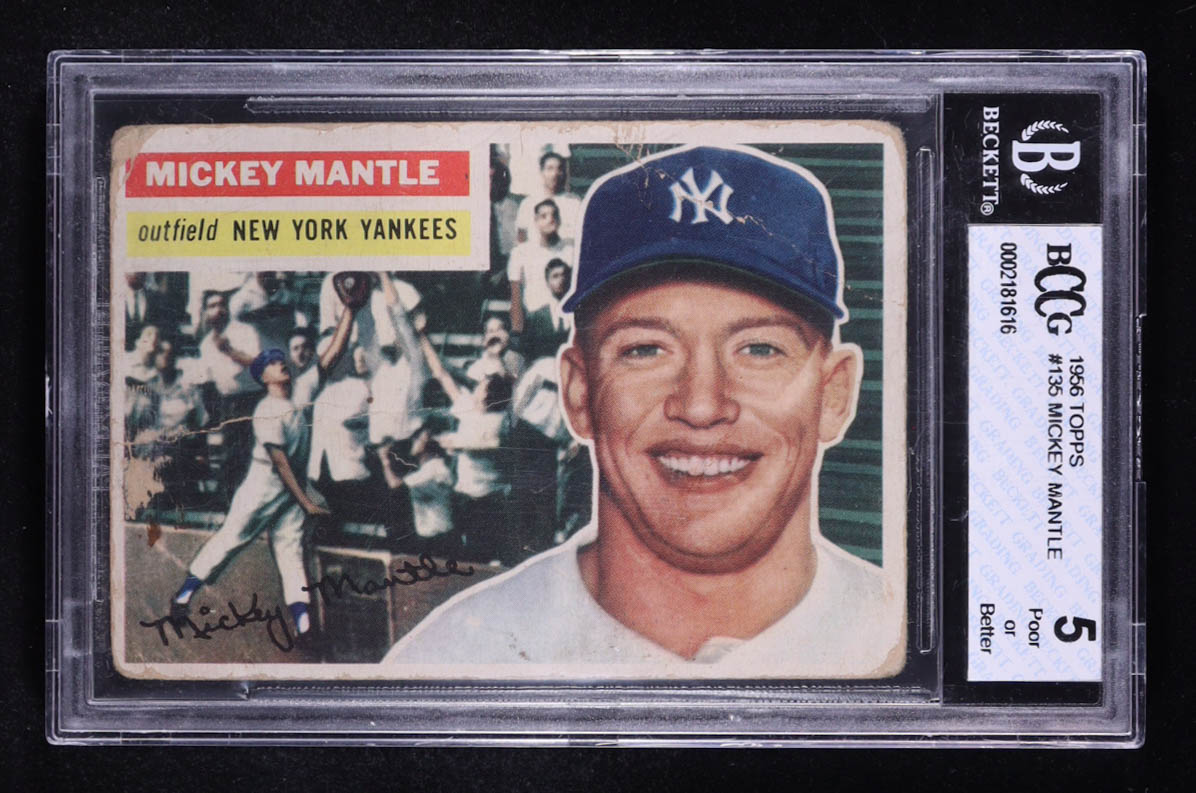 Mickey Mantle 1956 Topps #135 (BCCG 5) at PristineAuction.com Mickey Mantle 1956 Topps #135 (BCCG 5) at PristineAuction.com