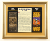 Super Bowl XXVII Commemorative Score Card with 23KT Gold Ticket Framed Display at PristineAuction.com