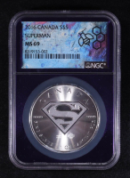 2016 Canada $5 Dollar Superman, Maple Leaf Privy 1oz .9999 Fine Silver Coin (NGC MS69) at PristineAuction.com