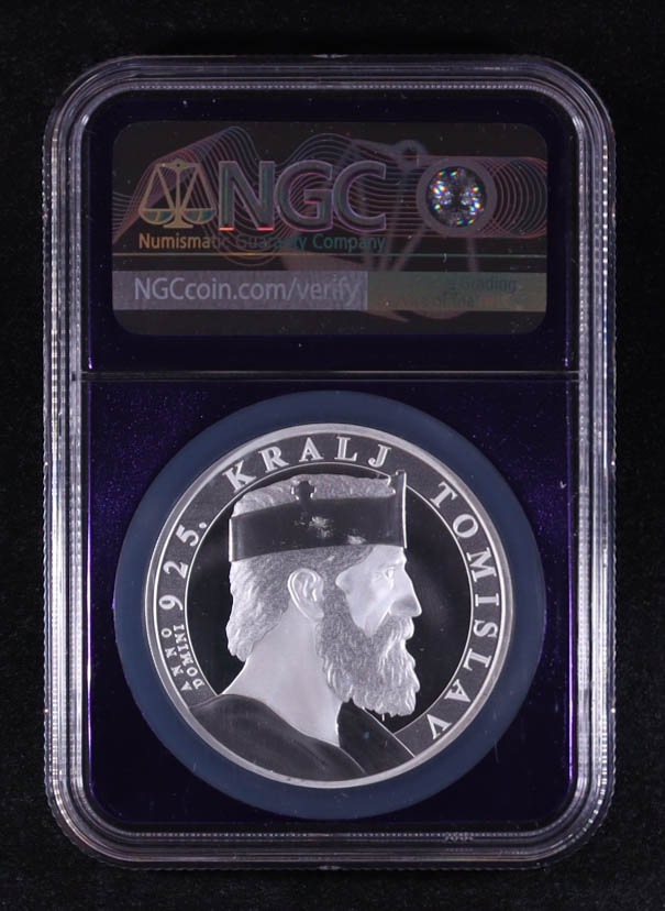 2025 Croatia 4€ Euro King Tomislav - 1oz .925 Silver Coin - Mintage of 2,000 (NGC PF67 ULTRA CAMEO) at PristineAuction.com 2025 Croatia 4€ Euro King Tomislav - 1oz .925 Silver Coin - Mintage of 2,000 (NGC PF67 ULTRA CAMEO) at PristineAuction.com