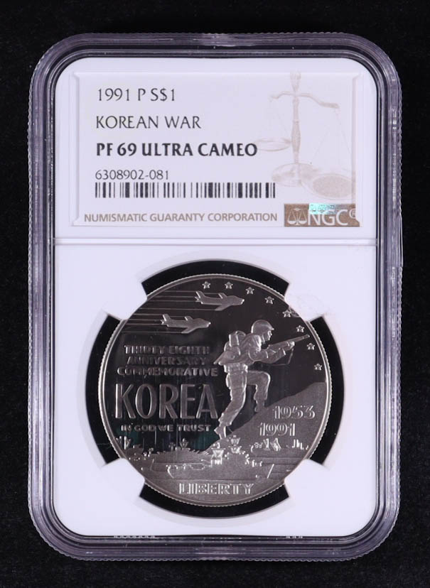 1991-P Korean War Commemorative Silver $1 Dollar (NGC PF69 ULTRA CAMEO) at PristineAuction.com 1991-P Korean War Commemorative Silver $1 Dollar (NGC PF69 ULTRA CAMEO) at PristineAuction.com