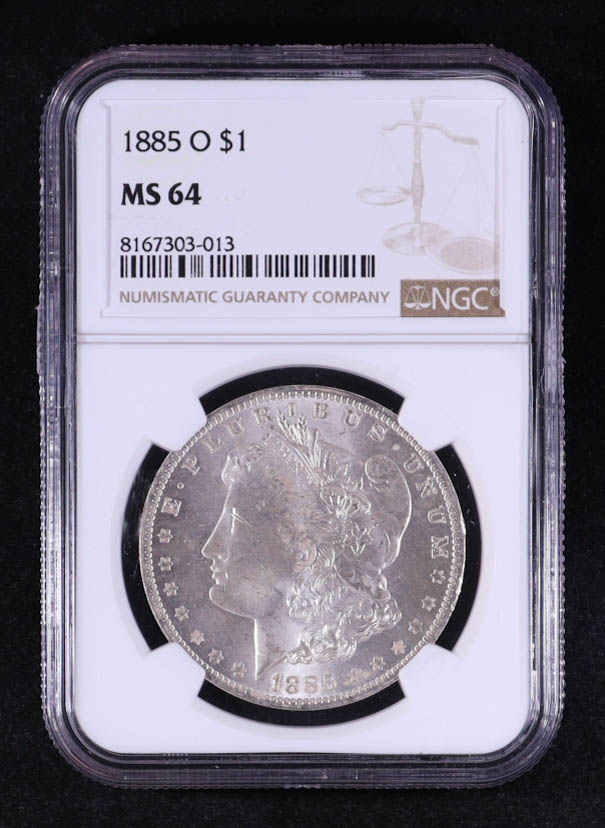 1885-O Morgan Silver $1 Dollar (NGC MS64) at PristineAuction.com 1885-O Morgan Silver $1 Dollar (NGC MS64) at PristineAuction.com