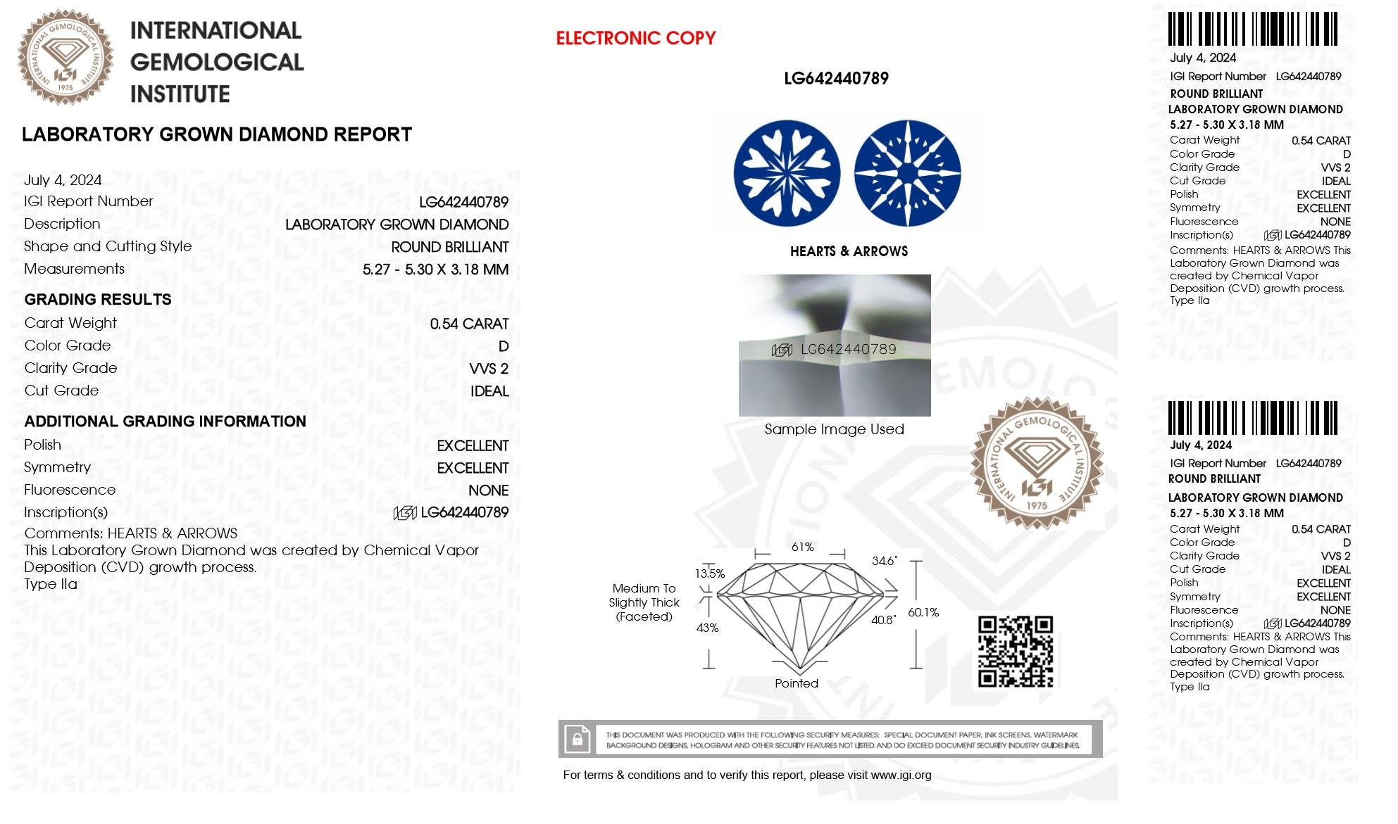 New 1.09 CTW Lab Grown Pair of Diamond Earrings D, VVS2 | Estimated Retail Value: $2,500 (UGL & IGI Certs) at PristineAuction.com New 1.09 CTW Lab Grown Pair of Diamond Earrings D, VVS2 | Estimated Retail Value: $2,500 (UGL & IGI Certs) at PristineAuction.com